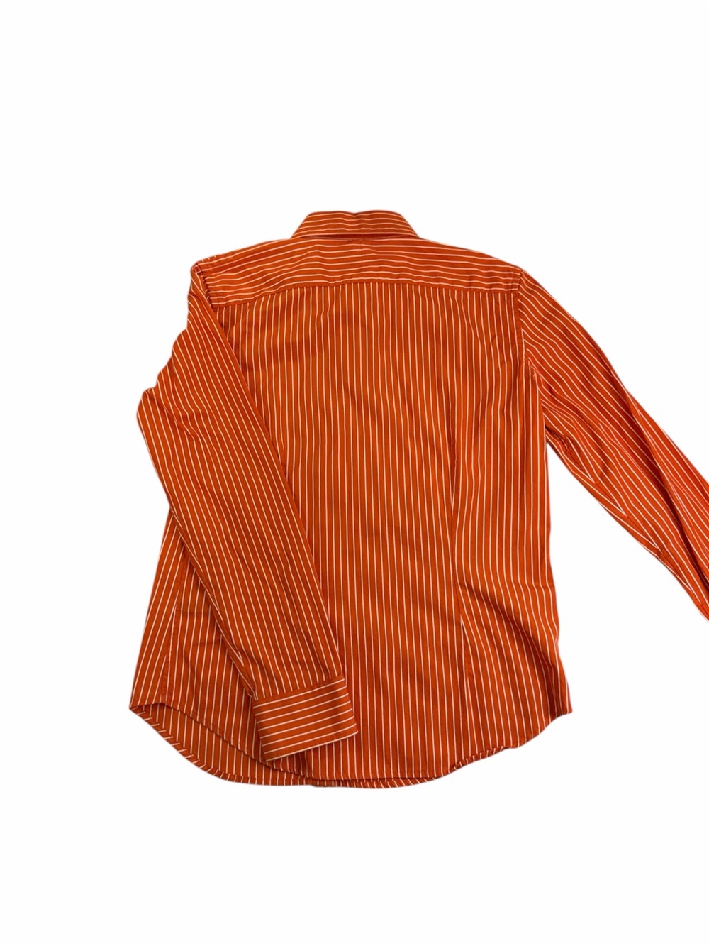 Lauren Ralph Lauren Cotton Orange and White Striped Button-Down Shirt - Picture 3 of 5